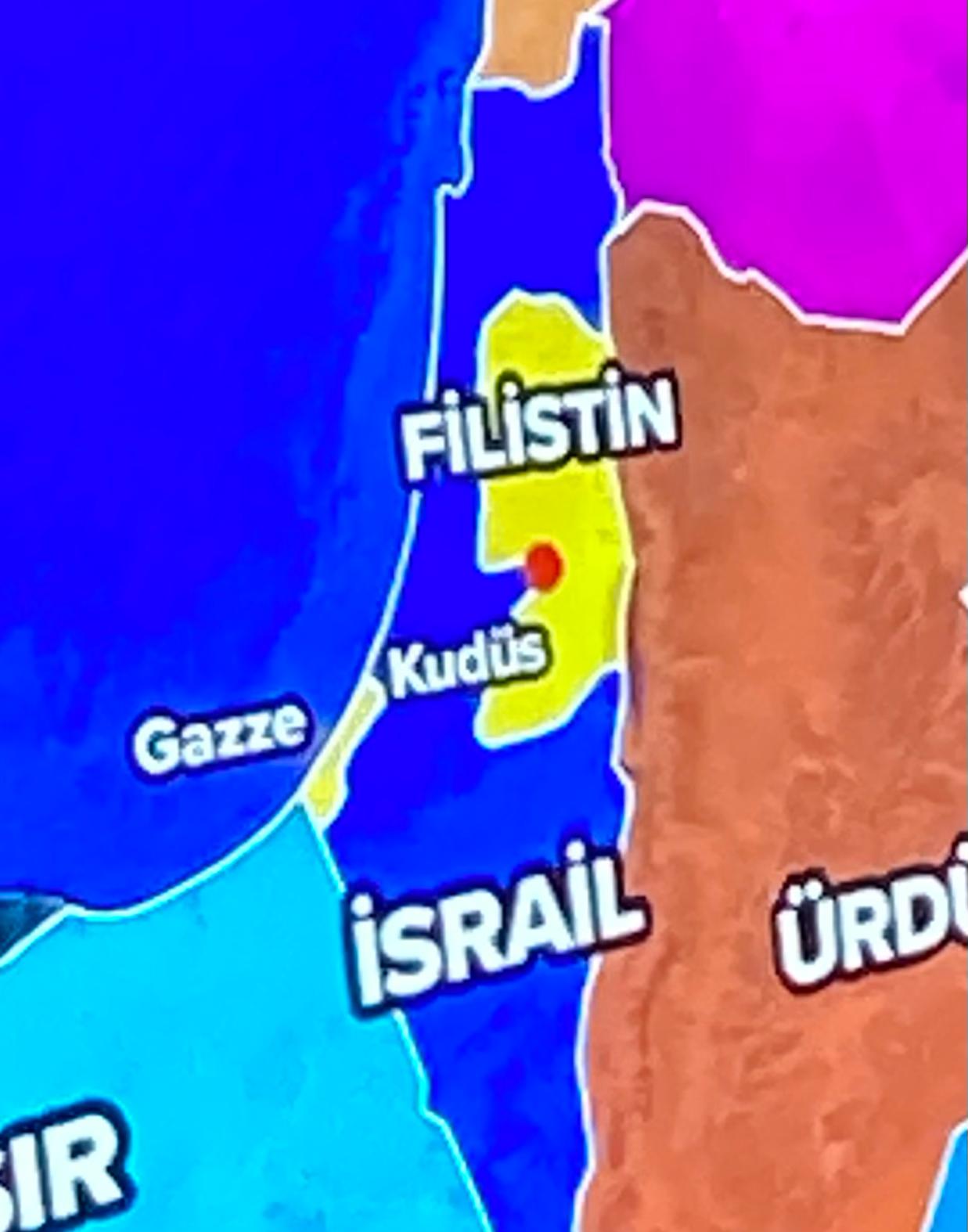 israil-ürdün-filistin harita