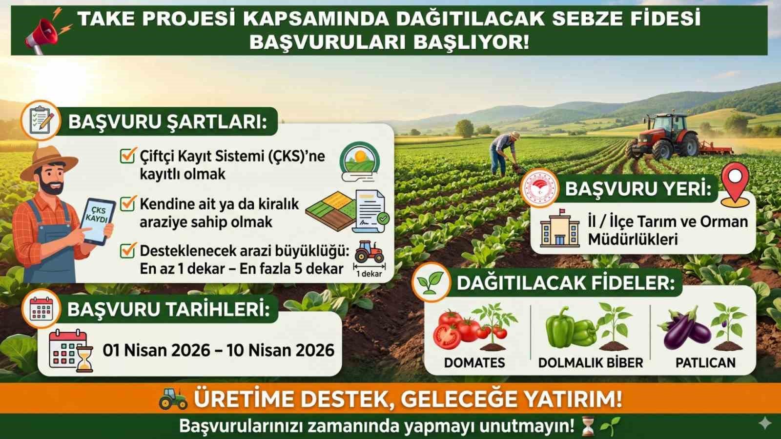 Siirt Tarım ve Orman Müdürlüğünden sebze fidesi başvurusu uyarısı
