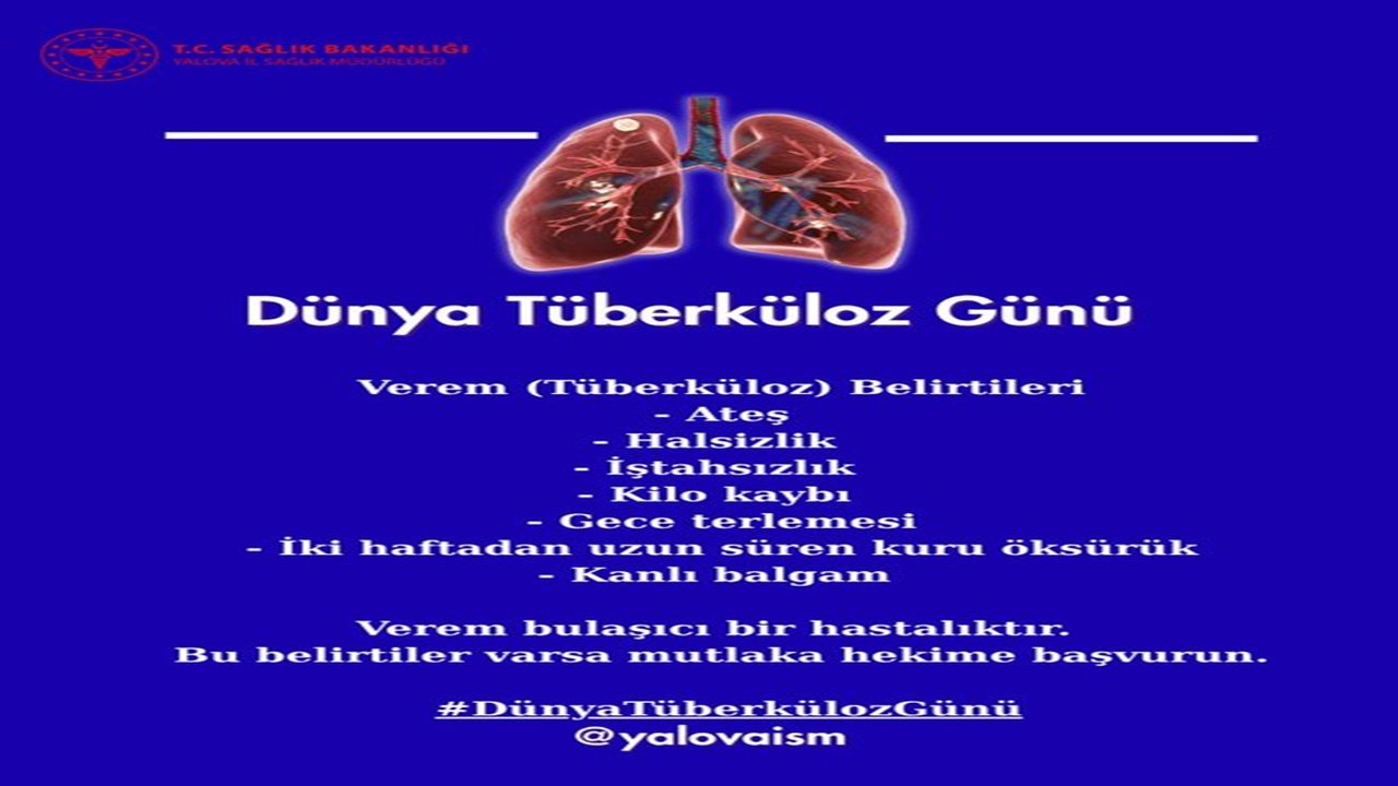 Yalova İl Sağlık Müdürlüğünden Hayati Verem Uyarısı