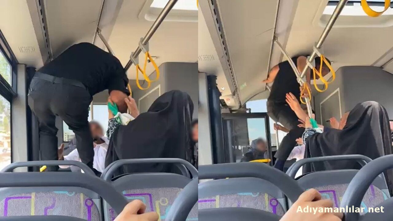 Adıyaman'da Şehir İçi Otobüste Tekmeli Yumruklu Kavga