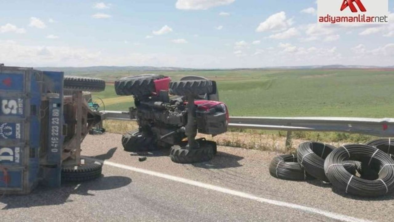 Adıyaman’da, traktör devrildi: 1 yaralı
