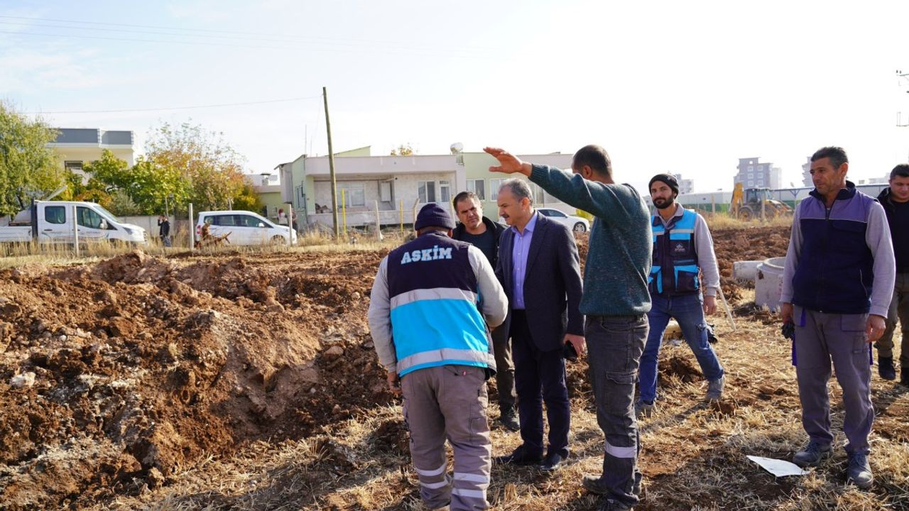 Başkan Kılınç Camii inşaatı altyapı çalışmalarını yerinde inceledi