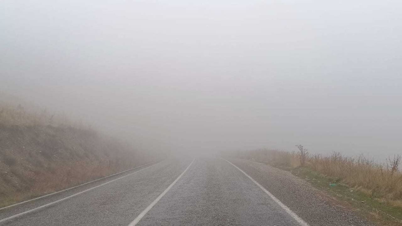 Yoğun sis nedeniyle Sincik karayolunda görüş mesafesi tehlikeli derecede azaldı  - Videolu Haber