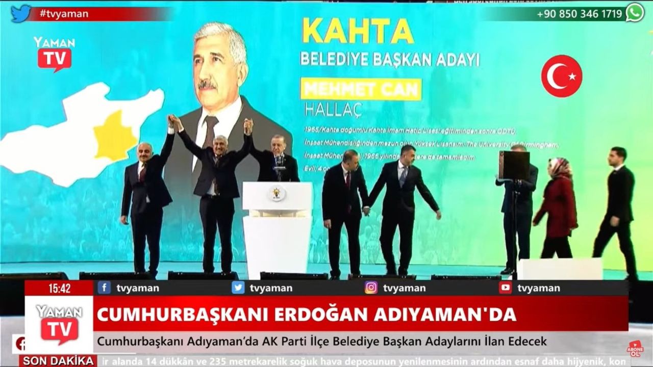 Cumhurbaşkanı Erdoğan açıkladı: Kahta Belediye Başkan adayı M. Can Hallaç 