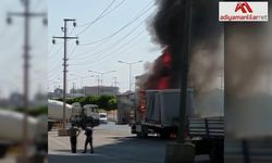 Adıyaman'da kimyasal madde yüklü tır alev alev yandı