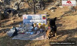 Adıyaman'da, PKK'lı teröristlere ait yaşam malzemesi ele geçirildi