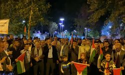 Adıyaman'da İsrail'e gece protestosu