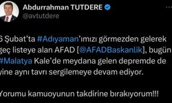 Başkan Tutdere'den AFAD'a tepki: 'Adıyaman'ı yine görmezden geldiler'