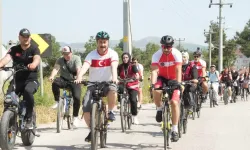 Bisiklet tutkunları Bursa Yenişehir'de doğa için pedalladı
