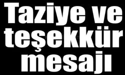 Gazeteci Karadağ' dan Taziye ve Teşekkür Mesajı