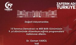 Valilikten 15 Temmuz Demokrasi ve Milli Birlik Günü’ne davet: 'Zaferin adı Türkiye' 