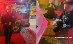 Besni'de Motor kısmına sıkışan kedi için seferber oldular