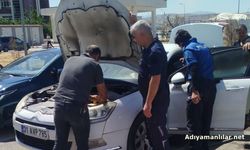 Adıyaman'da Hastane Otoparkında Araç Yangını