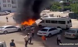 Kahta'da Çıkan Yangında Araçlar Zarar Gördü