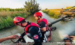 Silvan'da Su Kanalına Uçan Otomobilin Sürücüsü Kurtarıldı