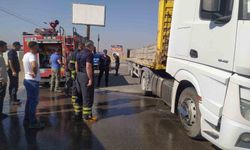 Adıyaman'da parke taşı yüklü tır alev aldı