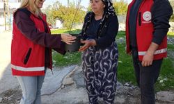 Besni'de yaşlılara fidan dağıtıldı