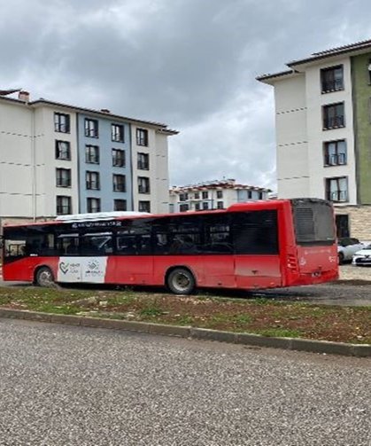 Adıyaman Örenli TOKİ Deprem Konutlarına Büyük Otobüsler Girmeye Başladı