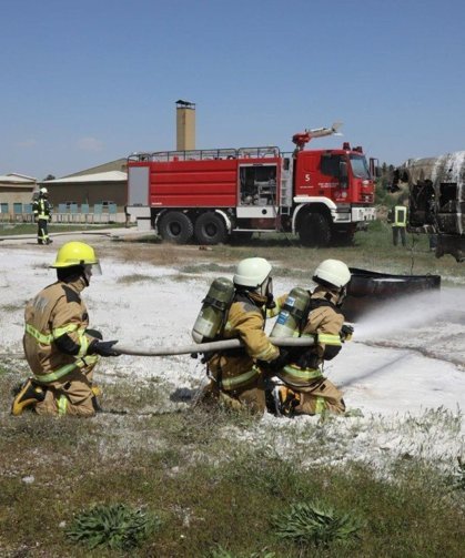 Uçak Yangınına Müdahale Tatbikatı başarıyla gerçekleştirildi.