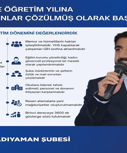 Eğitim-Bir-Sen Adıyaman Eğitimde Bekleyen Sorunları Sıraladı