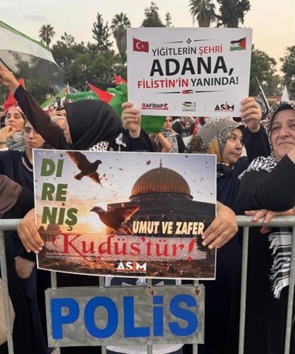 Avrupa'dan Gelen Filistin Konvoyu Adana'da