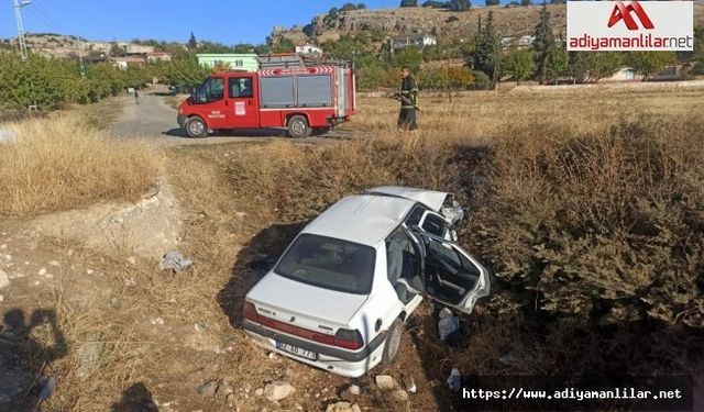 Besni'de otomobil şarampole devrildi: 4 yaralı