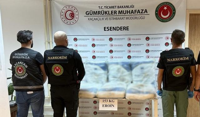 Esendere Gümrük Kapısında 153 kilo eroin yakalandı