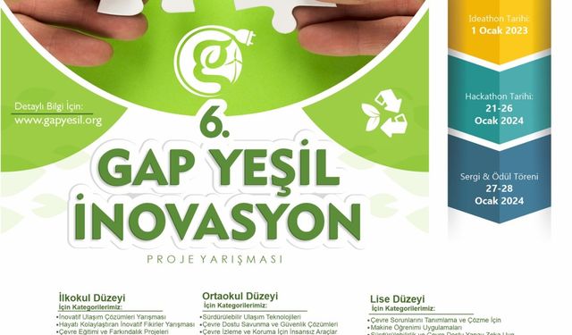 6. GAP Yeşil İnovasyon Proje Yarışması başvuruları başladı 