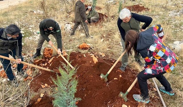 Adıyaman'da depremde ölenler adına fidan dikildi