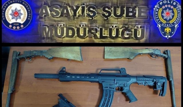 Adıyaman'da Tüfek ve ruhsatsız tabancaya 2 gözaltı