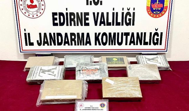 Edirne'de 10 kilo kokain ele geçirildi