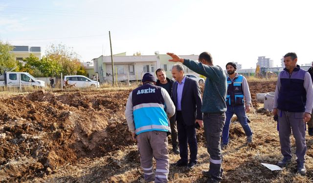 Başkan Kılınç Camii inşaatı altyapı çalışmalarını yerinde inceledi