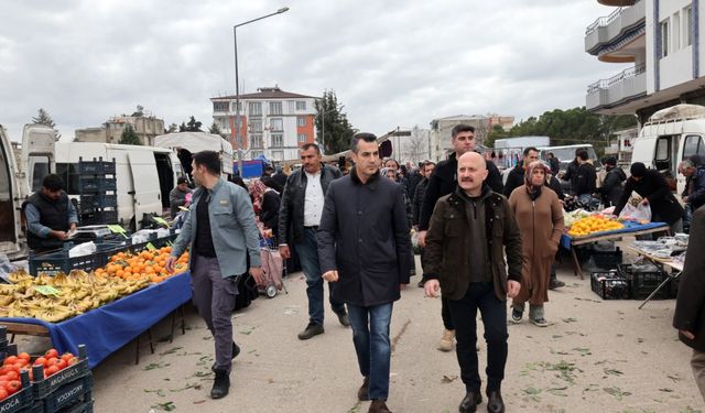 Vali Varol ve Emniyet Müdürü Dağdeviren semt pazarında