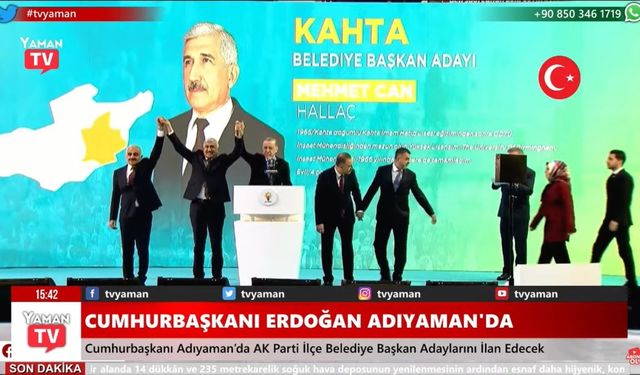 Cumhurbaşkanı Erdoğan açıkladı: Kahta Belediye Başkan adayı M. Can Hallaç 