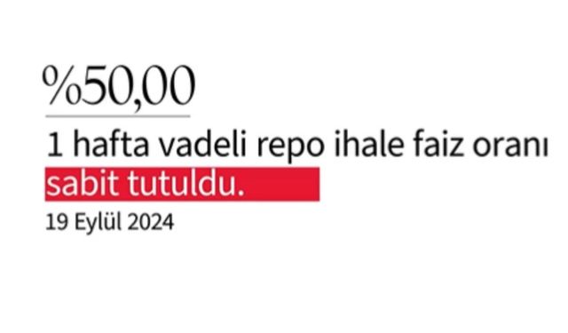 Merkez Bankası, Eylül ayı faiz kararını açıkladı: Faiz yüzde 50’de sabit kaldı 