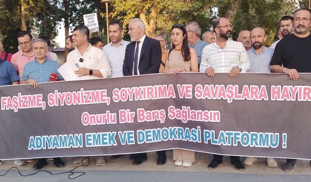 Adıyaman’da Emek ve Demokrasi Platformu’ndan İsrail ve Lübnan protestosu