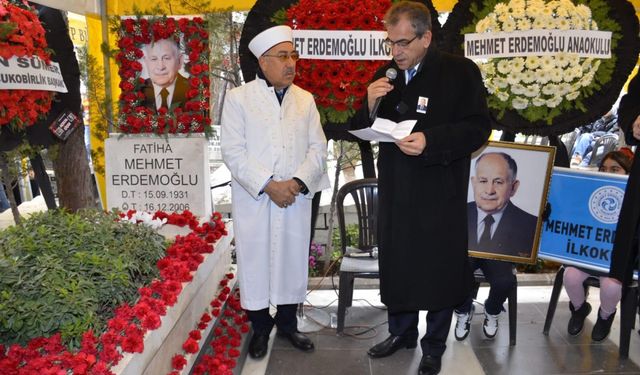 Merinos Onursal Başkanı Merhum Mehmet Erdemoğlu, vefatının 18. yılında mezarı başında anıldı