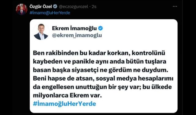 Ekrem İmamoğlu’ndan erişim engeline tepki: 'Rakibinden bu kadar korkan siyasetçi görmedim' 