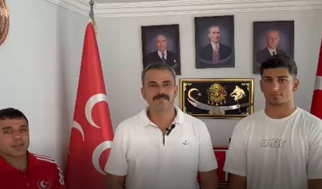 MHP Adıyaman İl Başkanı Ali Önat, Şampiyon Güreşçi Muhammed Gazi Çalış’ı makamında ağırladı  - Videolu Haber