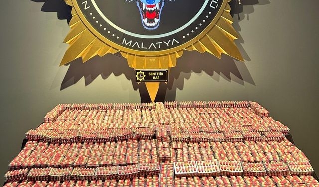 Malatya'da 22 bin sentetik ecza hap ele geçirildi
