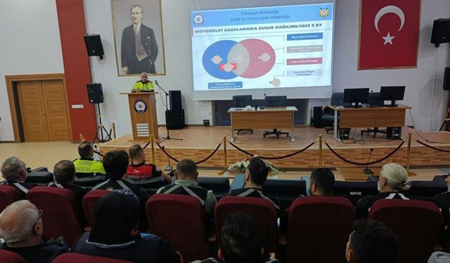 Malatya'da motosiklet sürücülerine trafik güvenliği eğitimi