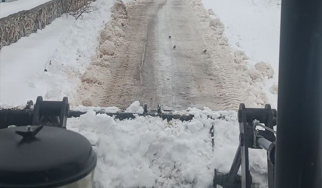 Adıyaman'ın Gölbaşı ilçesinde karla mücadele çalışmaları aralıksız sürüyor