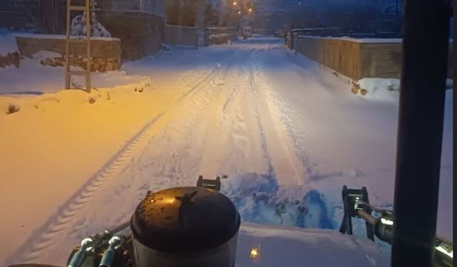 Kahta'da Karla Mücadele Çalışmaları Aralıksız Sürüyor
