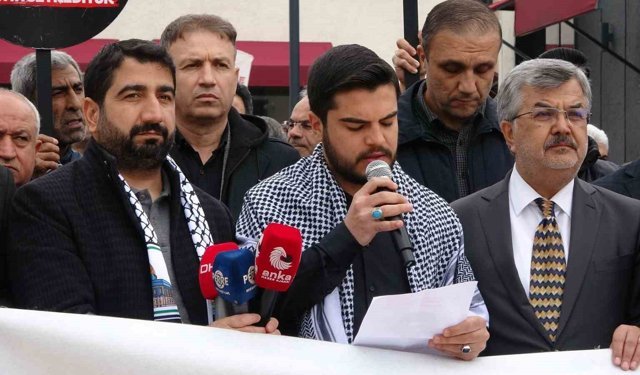 Adıyaman'da  İsrail'e Filistin Dayanışma Platformundan tepki