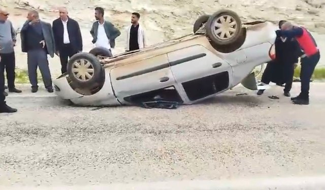 Kontrolden çıkan otomobil takla attı: 1 yaralı