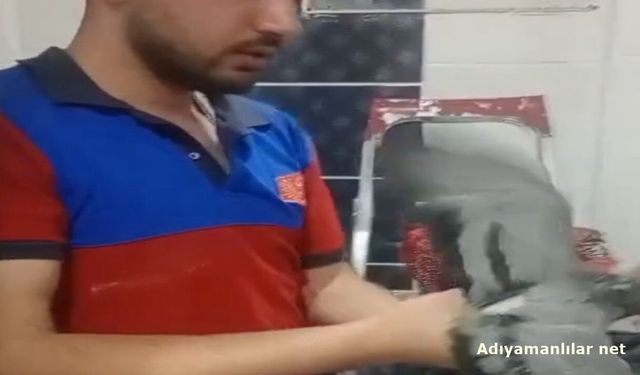 Besni'de Havalandırma Boşluğuna Düşen Güvercin Kurtarıldı