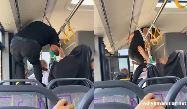 Adıyaman'da Şehir İçi Otobüste Tekmeli Yumruklu Kavga