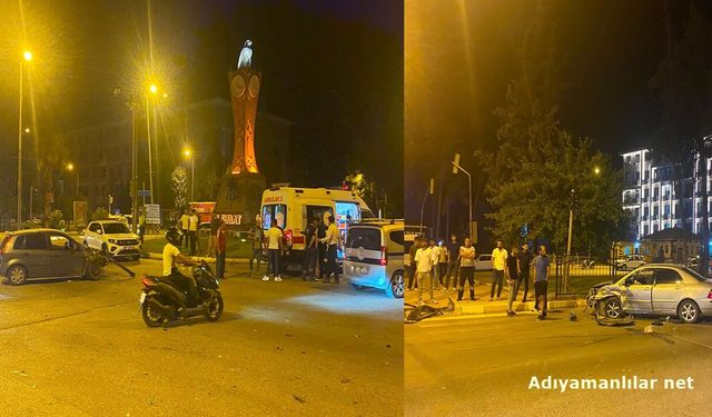 Adıyaman'da Saat Kulesi Kavşağı'nda Kaza 1 Yaralı