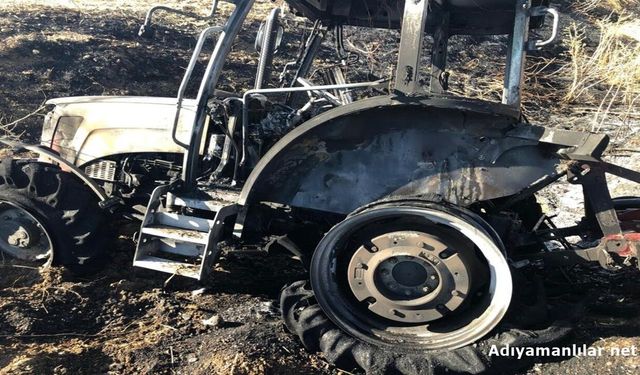 Adıyaman'da Traktör Anız Yangınında Yandı