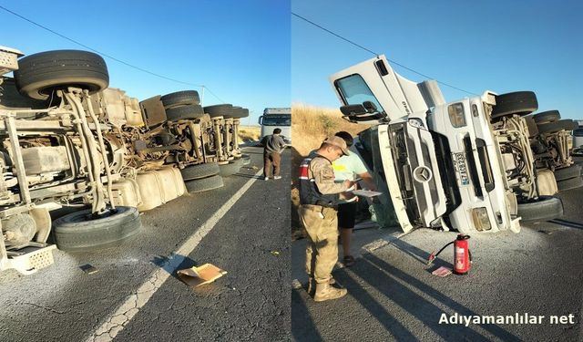 Diyarbakır Mardin Yolunda Tır Şarampole Devrildi